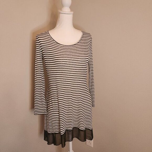 V Cristina Black/White Striped Tunic - Picture 1 of 8